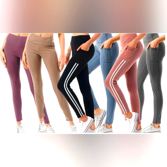 HIGH WAIST SLIMMING LEGGINGS ACTIVE YOGA WORKOUT WITH TECH POCKETS XL-3XL - Picture 14 of 14